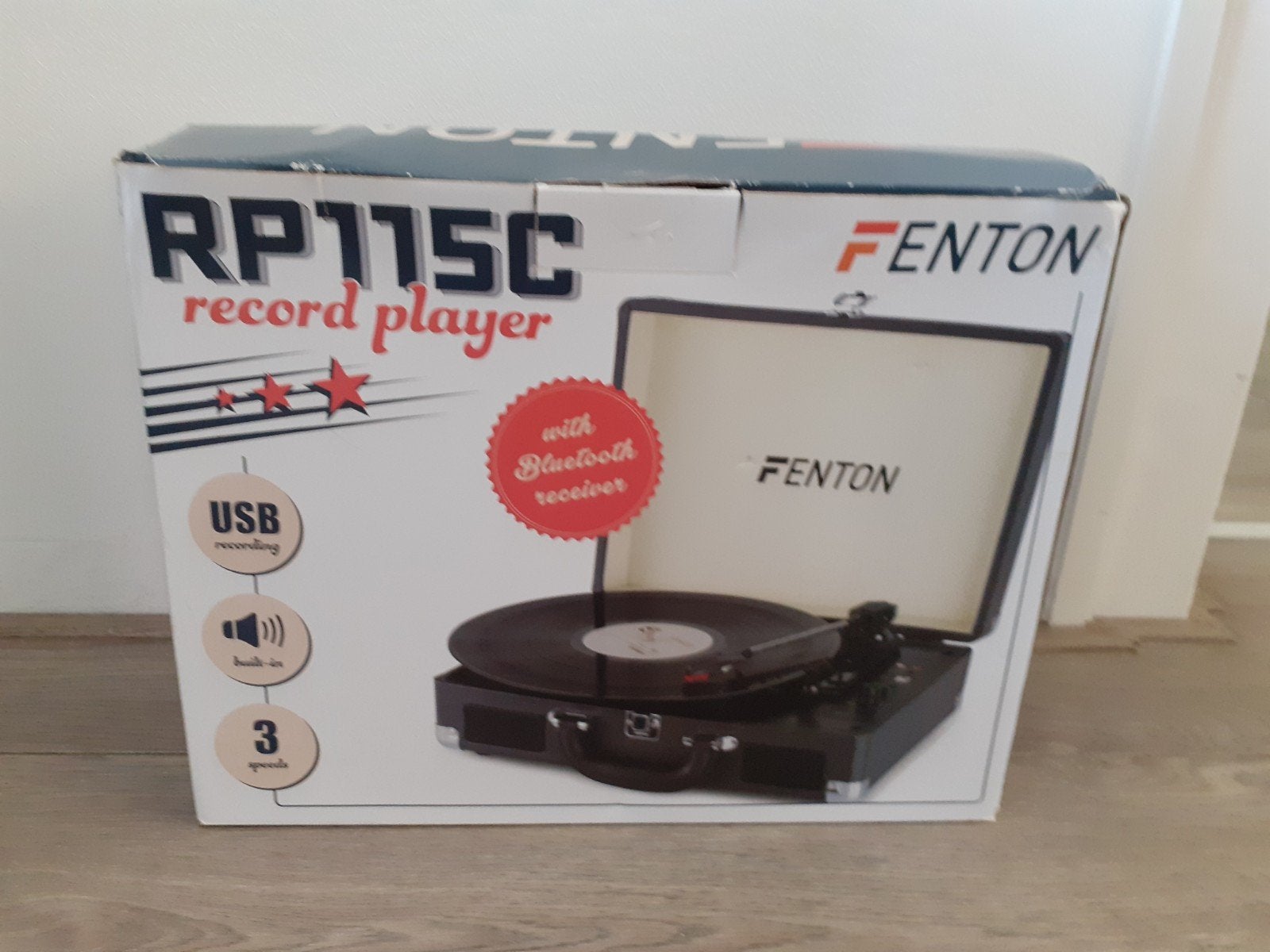 Fenton RP115C Platenspeler met Bluetooth en USB, Audio, Tv en Foto, Nieuw, USB-aansluiting, Platenspeler, Ophalen