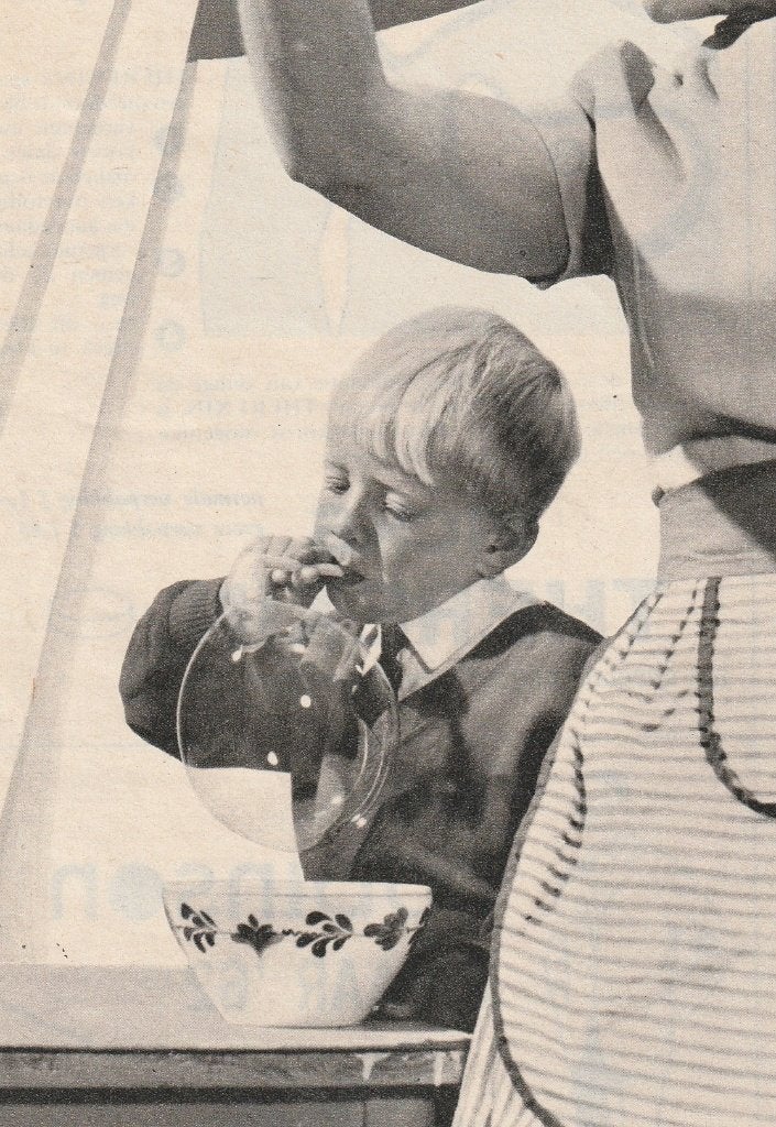 Retro reclame 1962 Sunil wasmiddel jongetje Boerenbont kom, Verzamelen, Verzenden, Overige typen