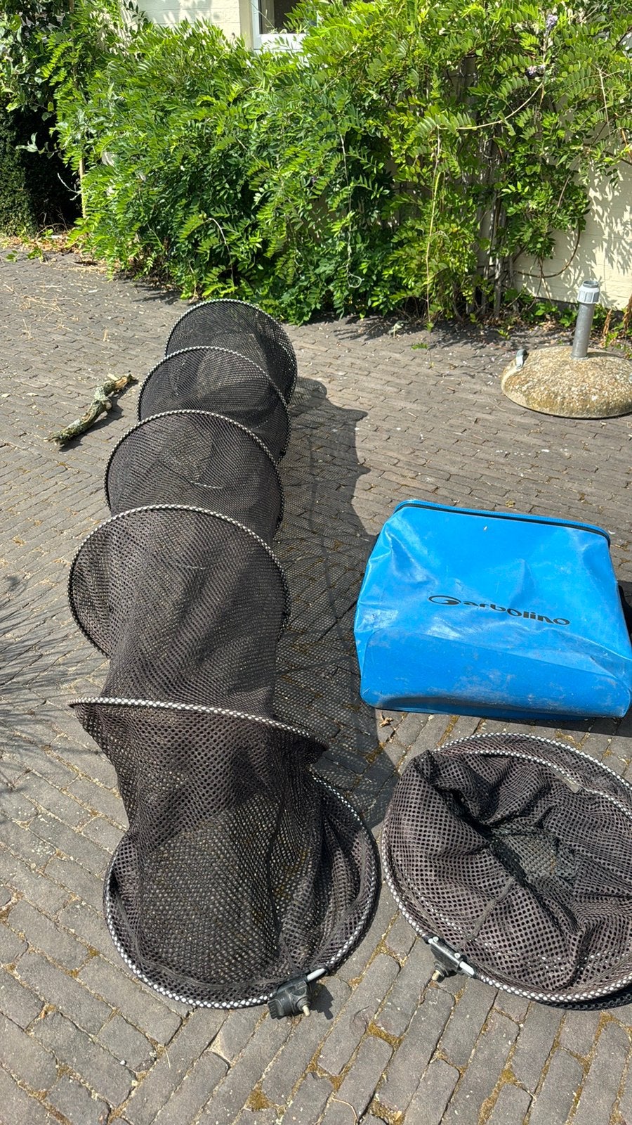 2 netten 3 meter met tas garbolino, Watersport en Boten, Hengelsport | Witvissen, Ophalen, Gebruikt, Net of Fuik