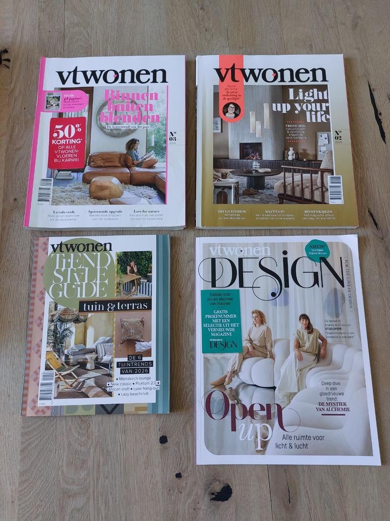 4x vtwonen tijdschriften, 2026, Ophalen of Verzenden, Gelezen, Damesbladen
