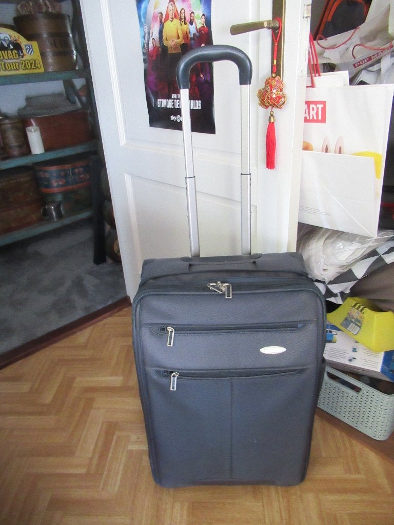 blauwe SAMSONITE KOFFER / trolley, Ophalen, Overige materialen, Wieltjes, Gebruikt