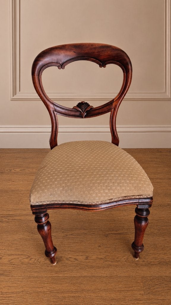 Vier antieke mahonie eetkamerstoelen | Originele set, Ophalen