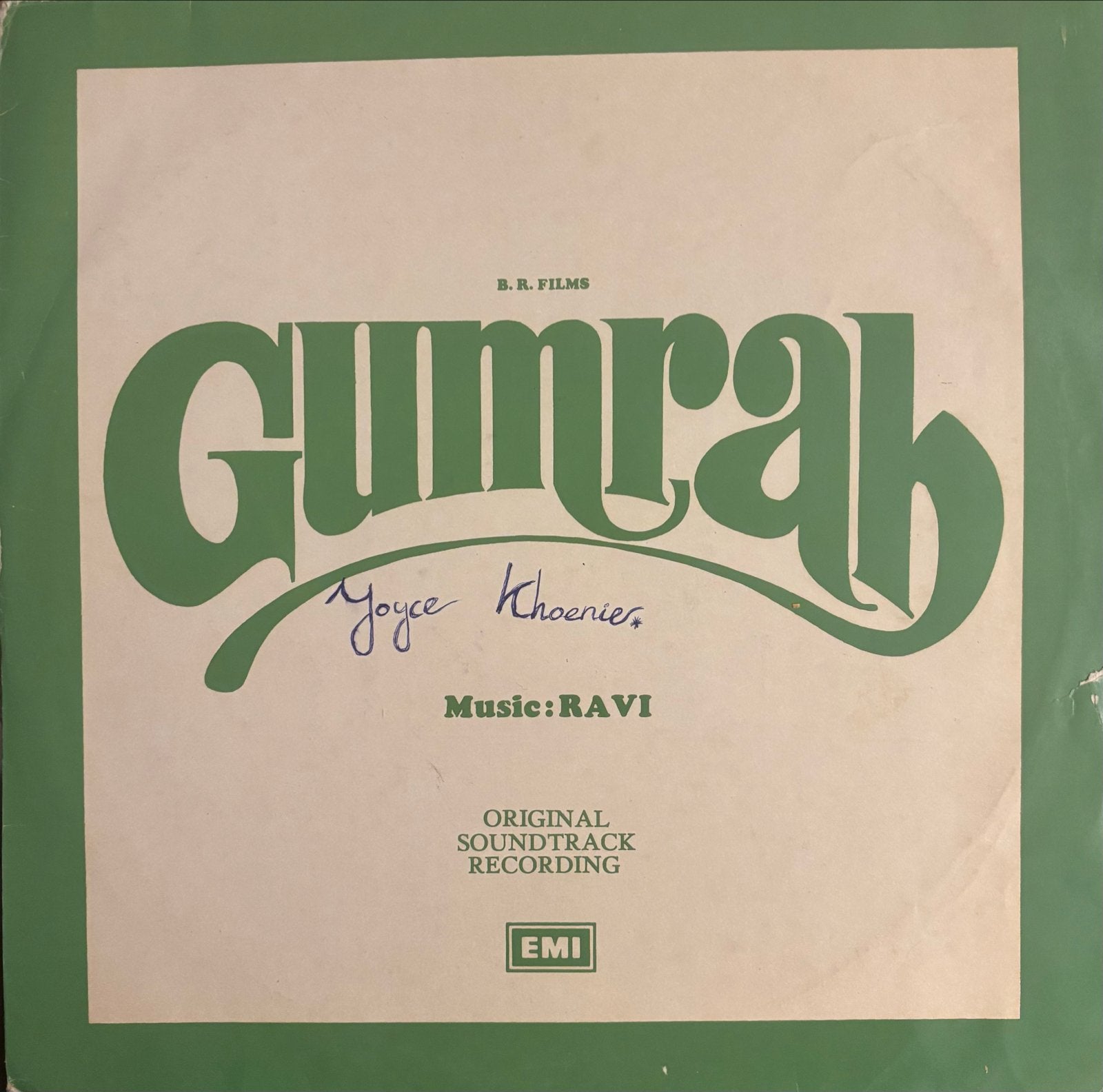 Gumrah - Original Soundtrack Recording (EMI, 1970s), Cd's en Dvd's, Originele persing, Verzenden, Gebruikt, 12 inch