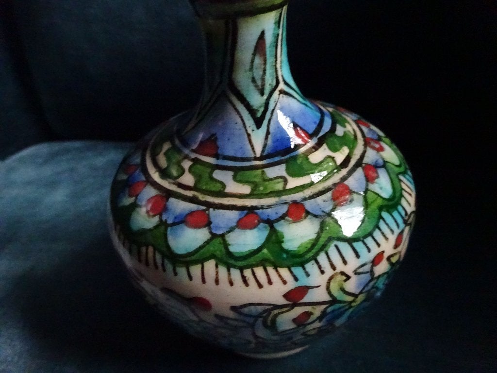 Iznik Kutahyahandgedecoreerd vaasje/flesje, Ophalen of Verzenden