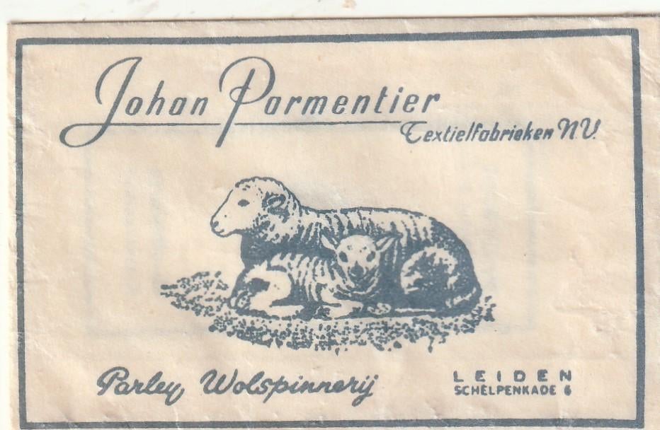 Suikerzakje #1490 : Johan Parmentier textiel Leiden, Verzamelen, Verzenden, Nederland