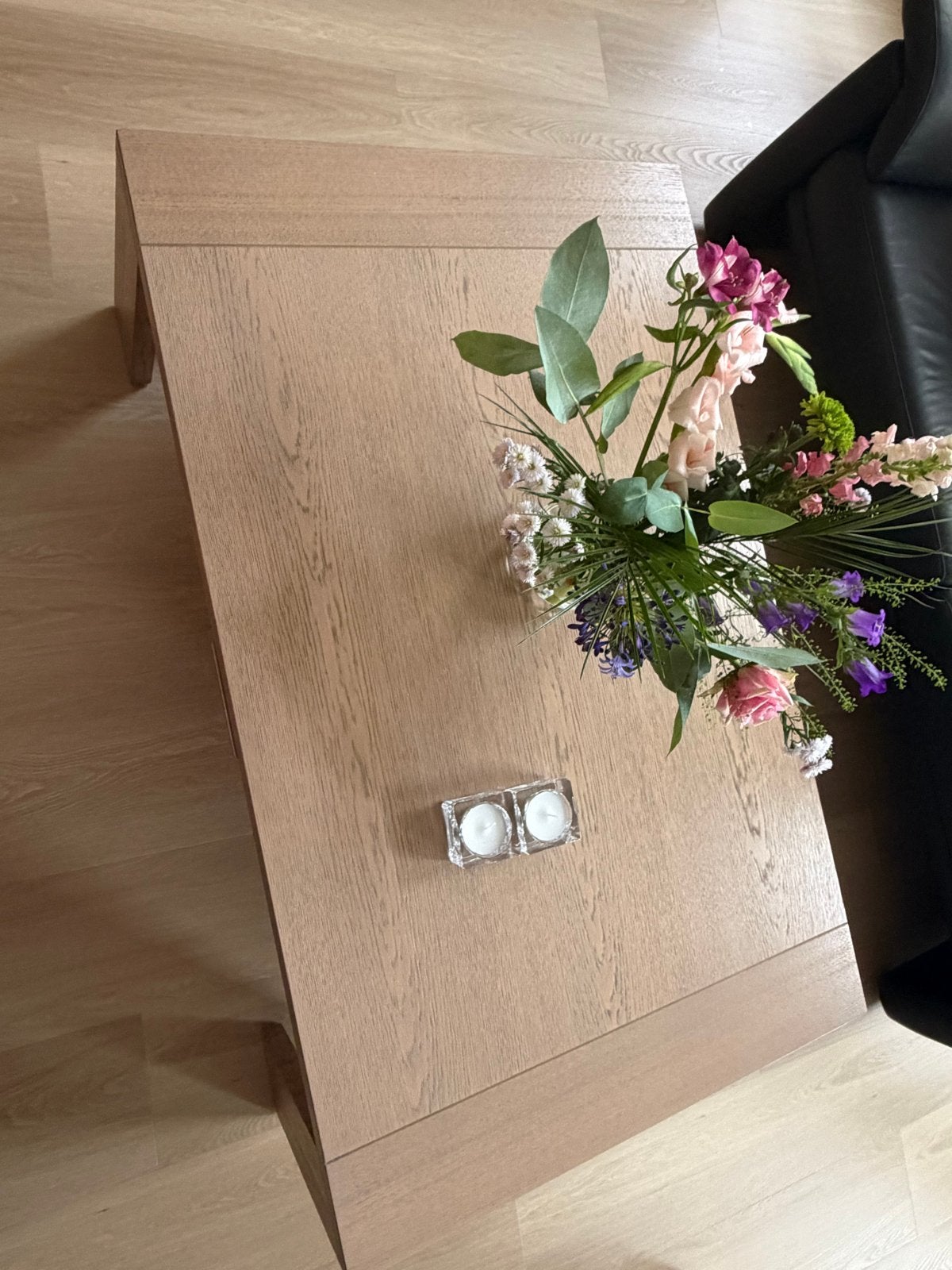 Stijlvolle houten salontafel met lades, Huis en Inrichting, Ophalen, 100 tot 150 cm, 50 tot 100 cm, Zo goed als nieuw