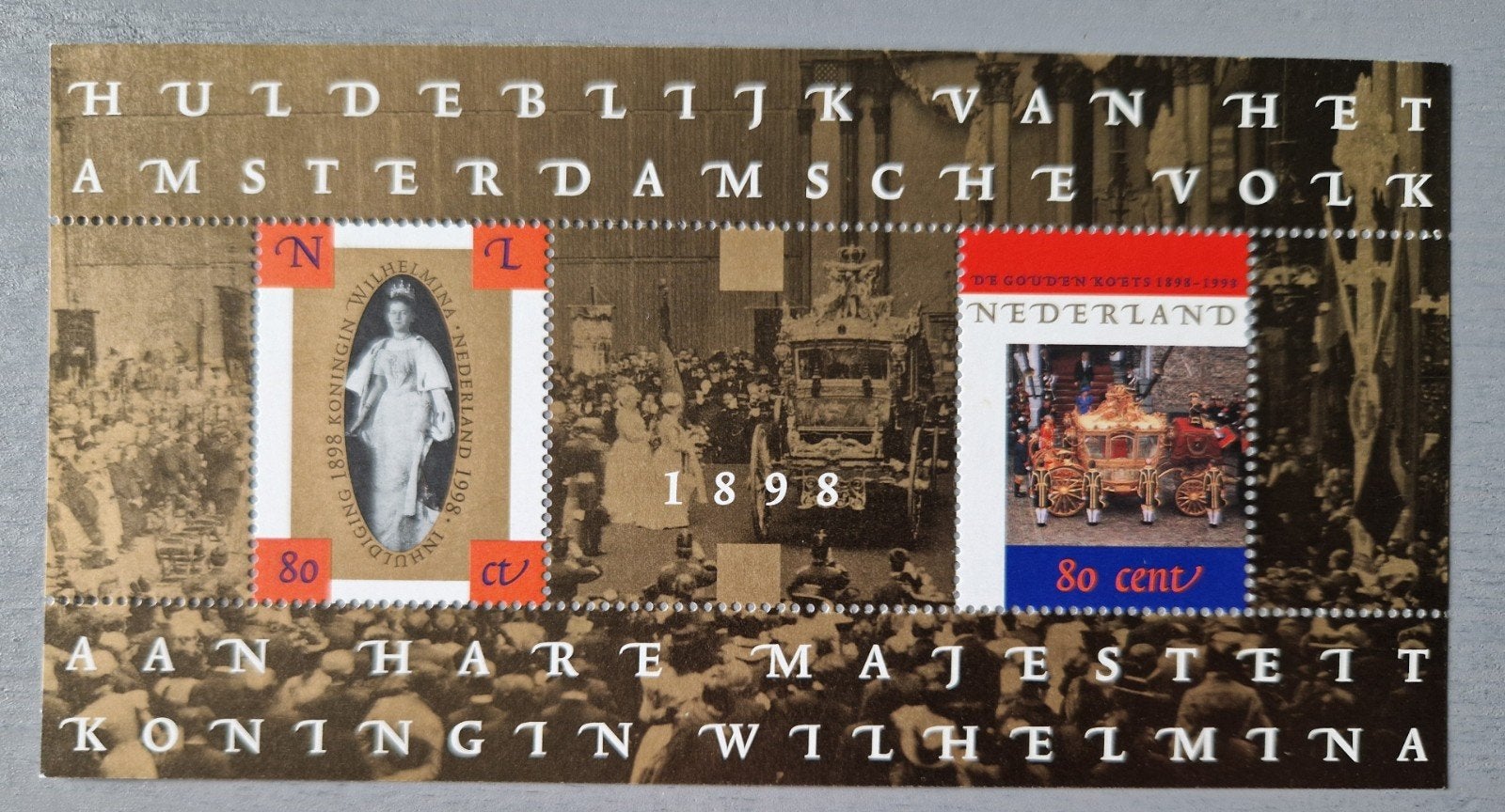 Huldeblijk Amsterdamse Volk aan Koningin Wilhelmina 1898, Verzenden, Na 1940, Postfris