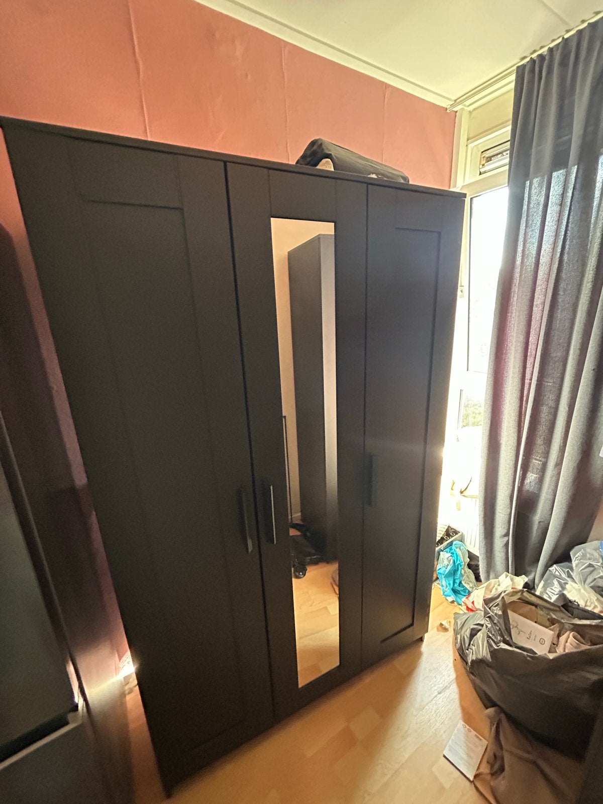 Ikea brimnes kledingkast zwart, Ophalen, Gebruikt, 100 tot 150 cm, 200 cm of meer