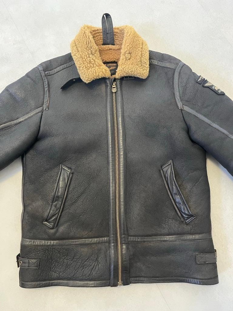 PME Legend Sheepskin pilotenjas maat M – leren winterjas, Bruin, Zo goed als nieuw, Pme Legend, Verzenden