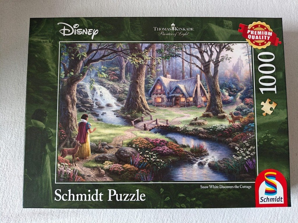 Disney Sneeuwwitje Huis Thomas Kinkade Schmidt puzzel, Ophalen of Verzenden, 500 t/m 1500 stukjes, Nieuw, Legpuzzel