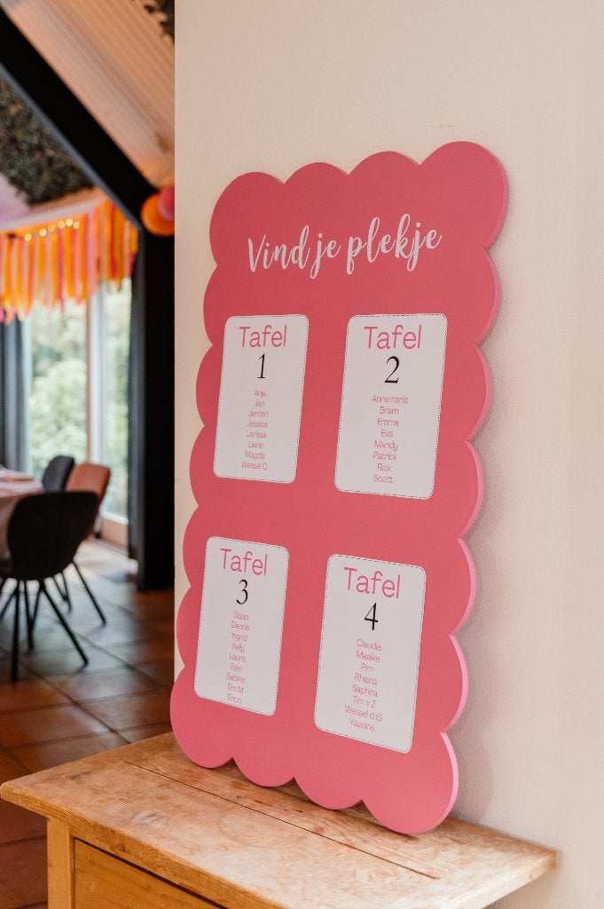 Roze bord bruiloft, Ophalen, Zo goed als nieuw, Versiering, Geboorte of Huwelijk