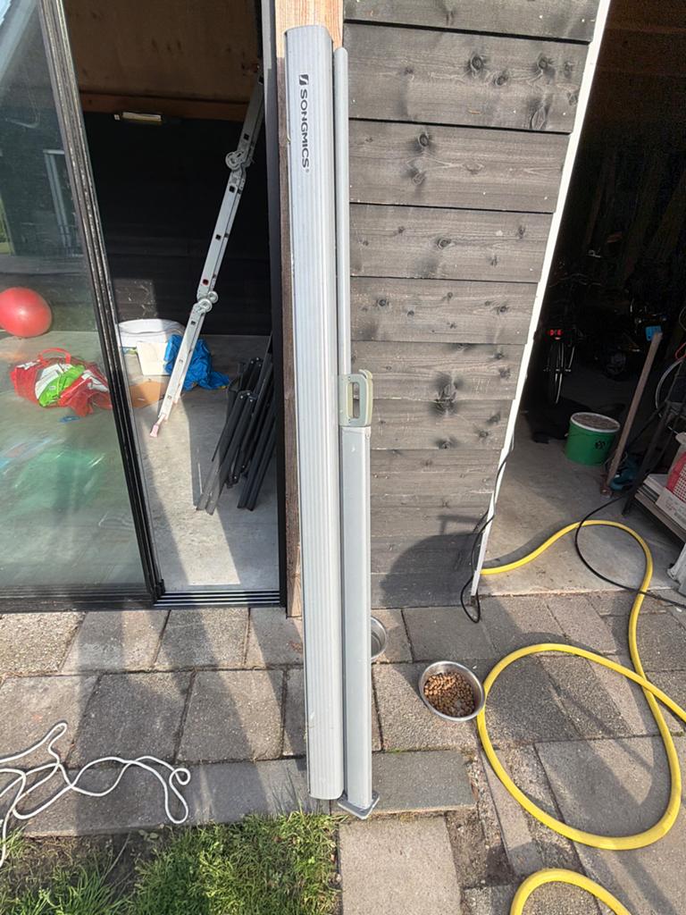 Songmics Zijscherm Oprolbaar - Grijs, Ophalen, Gebruikt, Overige typen, Minder dan 250 cm