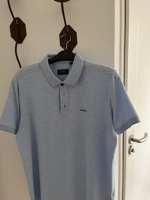 NZA lichtblauwe heren polo als nieuw XL, Kleding | Heren, Polo's, Maat 52/54 (L), Zo goed als nieuw, NZA New Zealand Auckland
