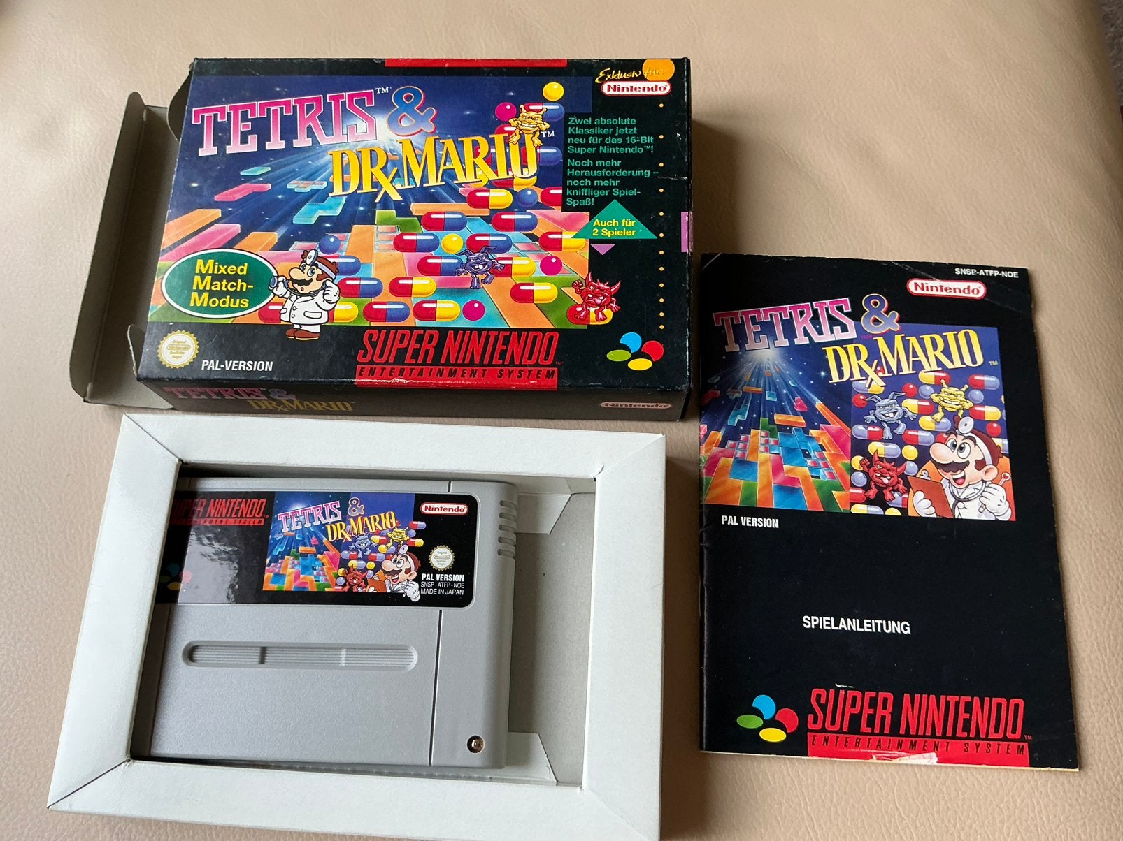 tetris & dr mario Super Nintendo Snes, Ophalen, Puzzel en Educatief, Gebruikt, 1 speler