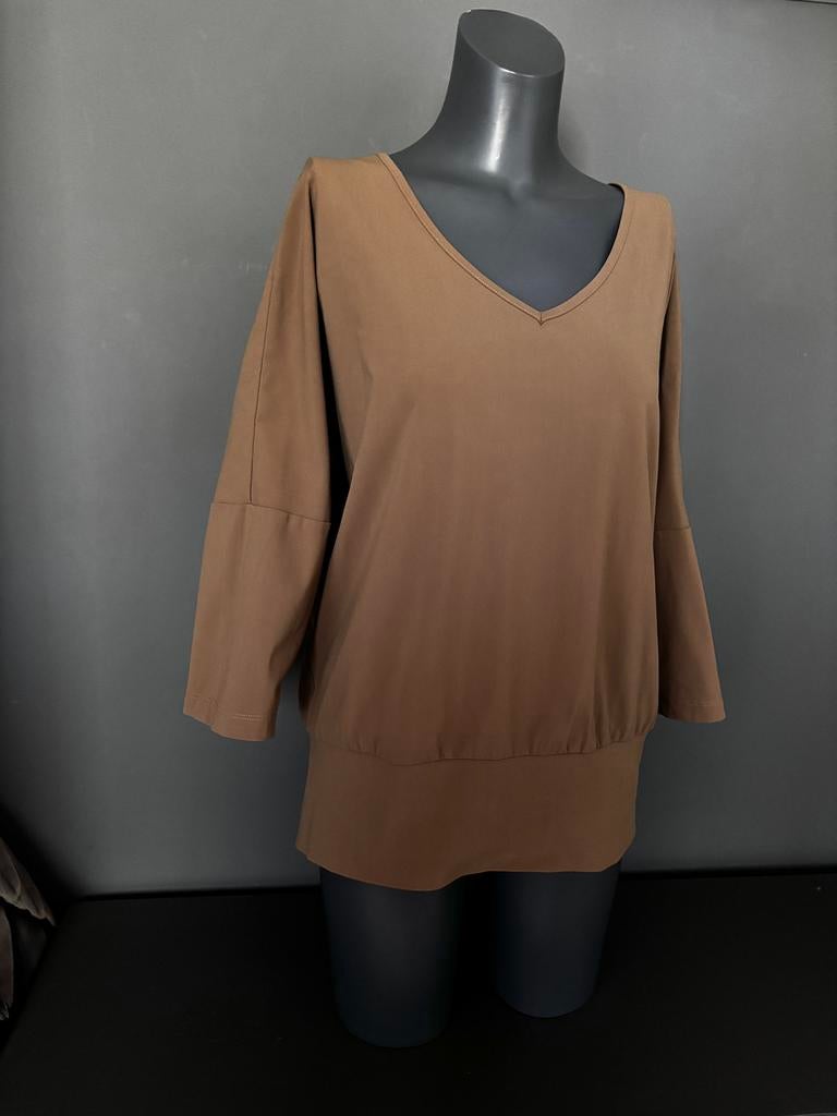 Lady Day travelstof top, blouse, shirt maat L., Bruin, ., Maat 42/44 (L), Ophalen of Verzenden