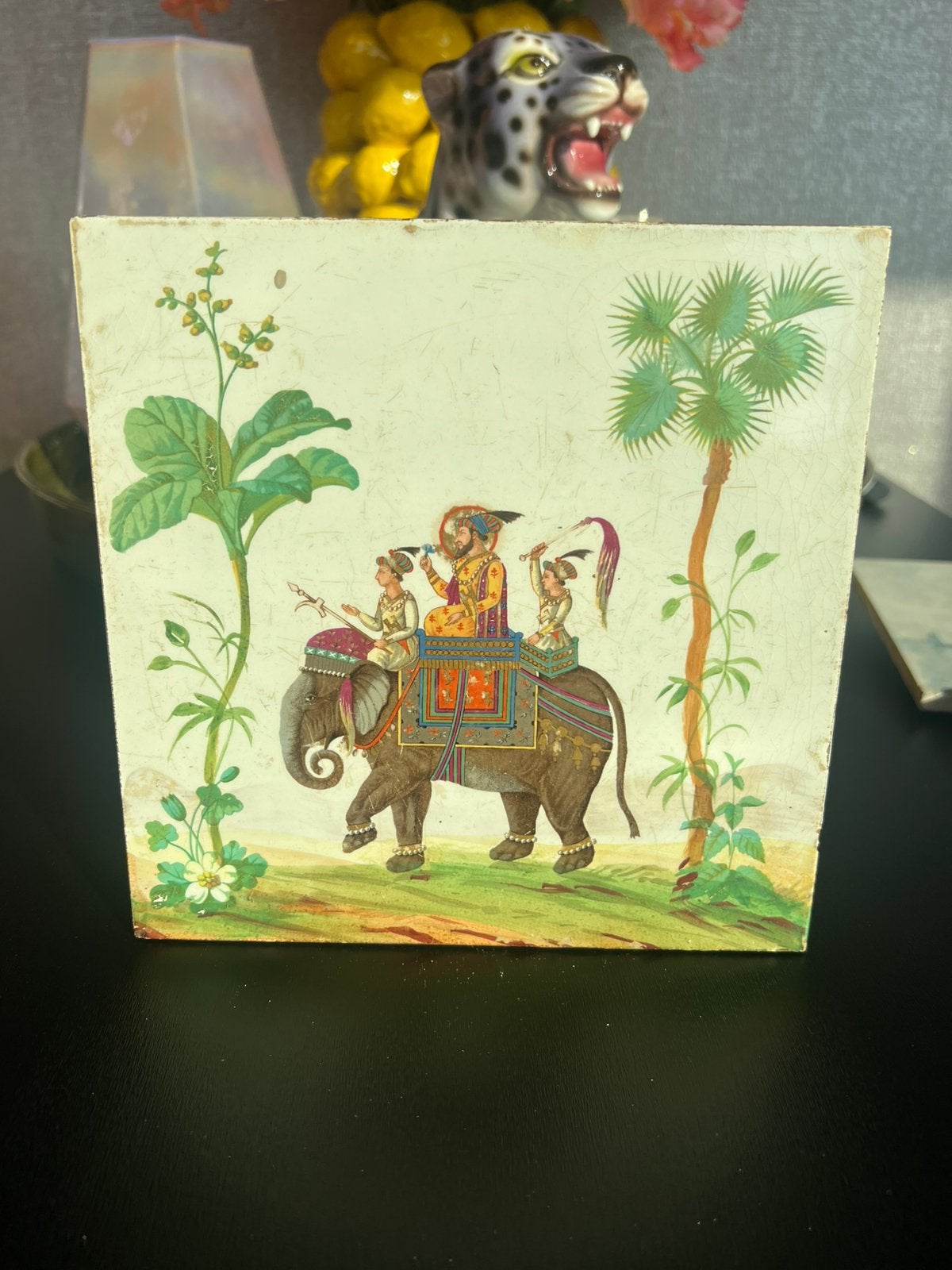 Oude antieke keramische tegel, Ophalen of Verzenden
