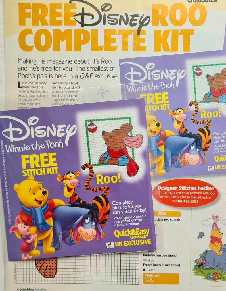 Roo knuffelkangoeroe van Winnie de Pooh borduurpakketje, Ophalen, Nieuw, Handborduren, Borduurpakket