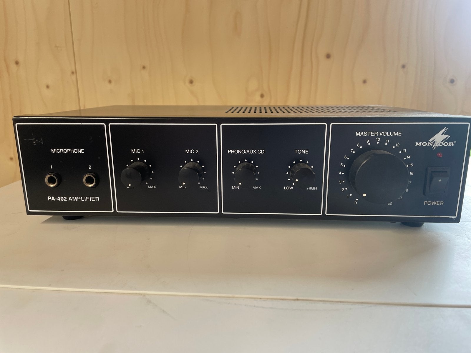 Monacor PA-402 PA-versterker - In goede staat, Audio, Tv en Foto, Minder dan 60 watt, Ophalen, Overige merken, Gebruikt