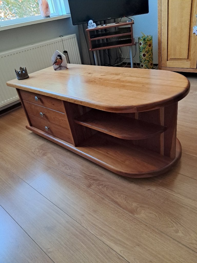 Salontafel van kersenhout, Ophalen, Gebruikt, 100 tot 150 cm, 50 tot 100 cm