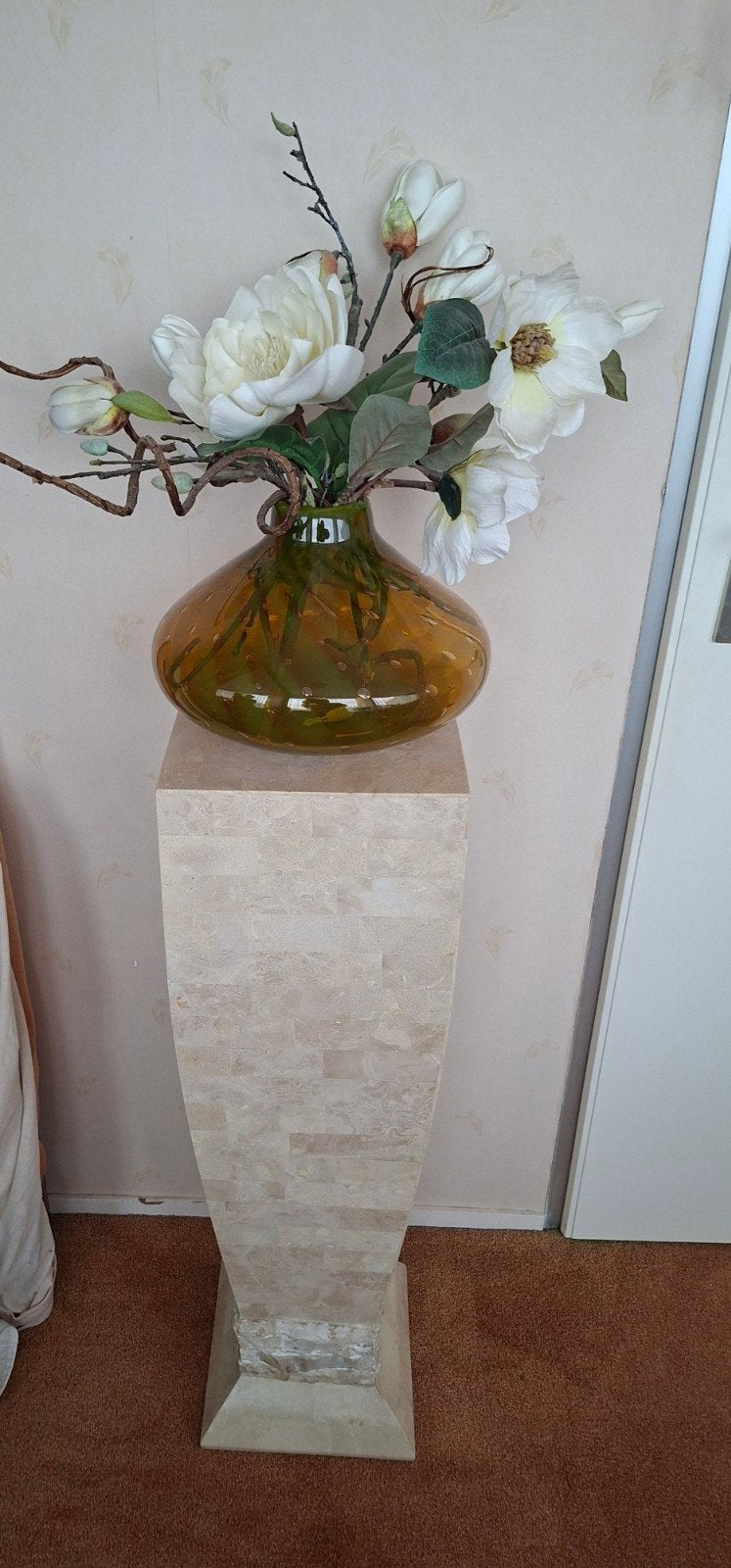 Manhattan style zuil / pilaar beige natuursteen tijdloos, Ophalen, Zo goed als nieuw