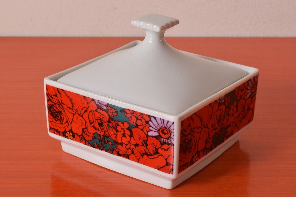 Retro vintage Wunsiedel bonbonnière / schaal met deksel, Ophalen of Verzenden
