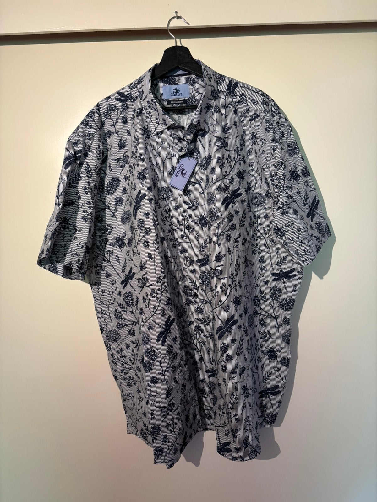 Nieuw Donkerblauw/wit overhemd van culture maat 4XL €50,00, Kleding | Heren, Grote Maten, Ophalen of Verzenden, Nieuw, Blauw, Overhemd