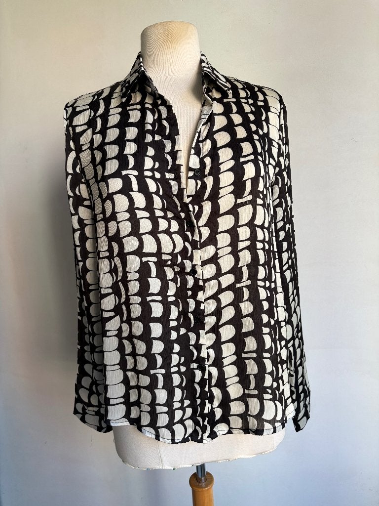 guts & gusto blouse zwart wit maat m blouse, Kleding | Dames, Maat 38/40 (M), Guts & Gusto, Verzenden, Wit