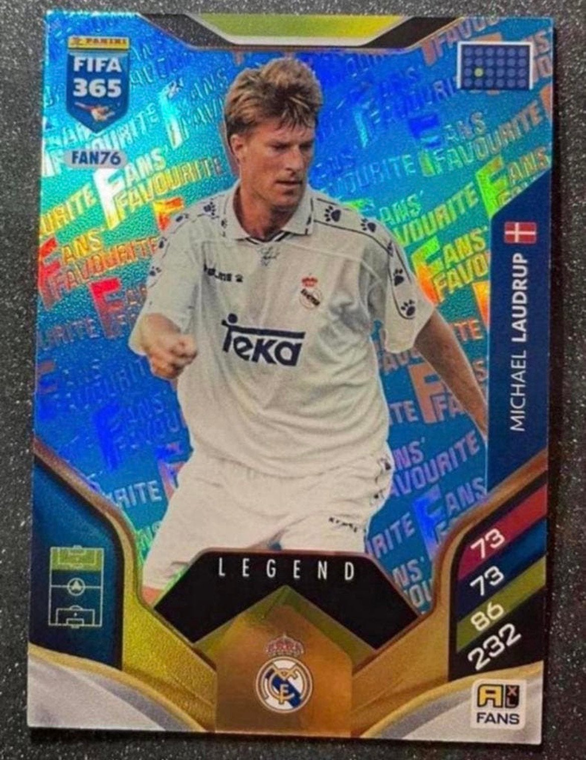 Panini Fifa365 2026 BLUE PAR. FANS’ FAV. LEGEND LAUDRUP REAL, Verzenden, Zo goed als nieuw, Plaatje