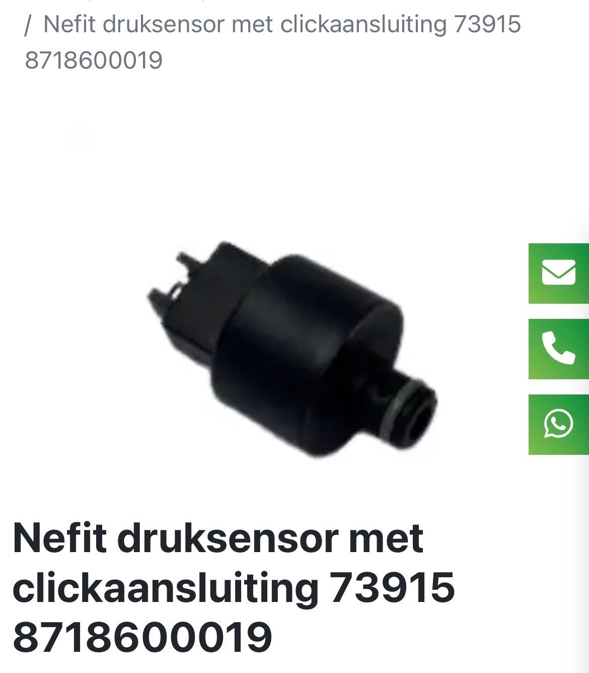 Nefit Bosch Druksensor met Clickaansluiting 4 bar, Ophalen of Verzenden, Nieuw