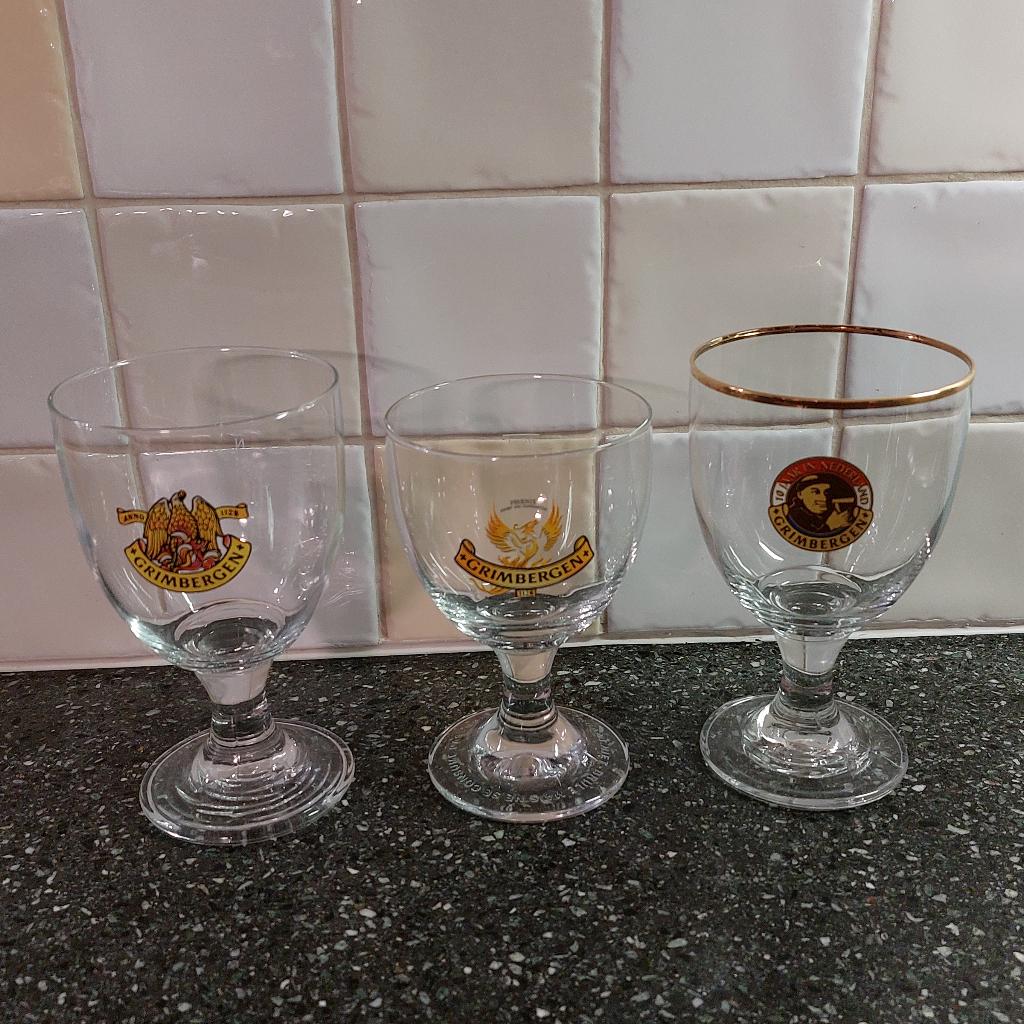 Grimbergen bierglazen, Verzamelen, Ophalen of Verzenden, Zo goed als nieuw, Bierglas