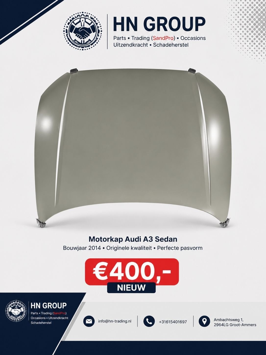 Motorkap Audi A3 Sedan 2014, -, -, Nieuw, Ophalen of Verzenden