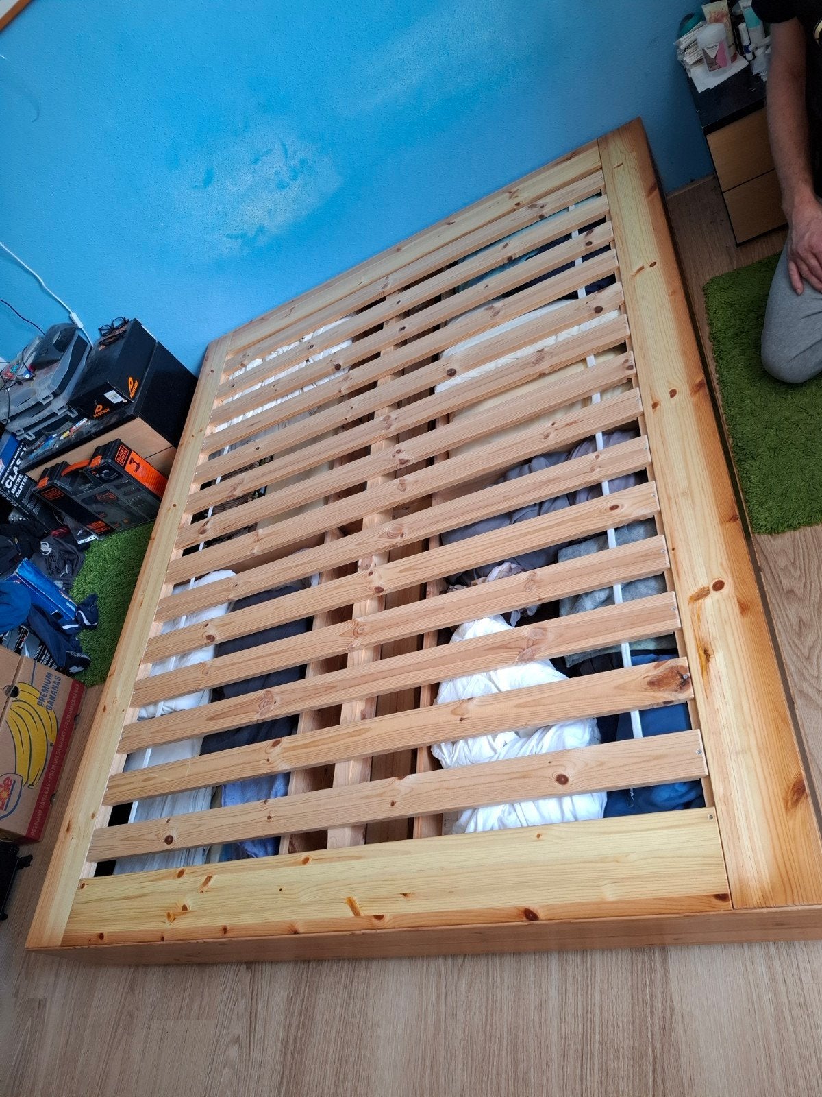 IKEA MANDAL tweepersoonsbed met lades, Huis en Inrichting, Ophalen, Gebruikt, Modern, Scandinavisch, Zwart