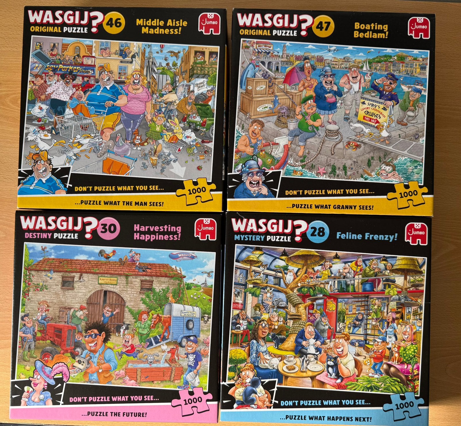 Wasgij puzzels, Hobby en Vrije tijd, Denksport en Puzzels, Gebruikt, 500 t/m 1500 stukjes, Ophalen of Verzenden