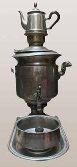 Vernikkelde samovar Rusland Tula Vorontsov XIX, zeldzaamheid, Antiek en Kunst, Verzenden