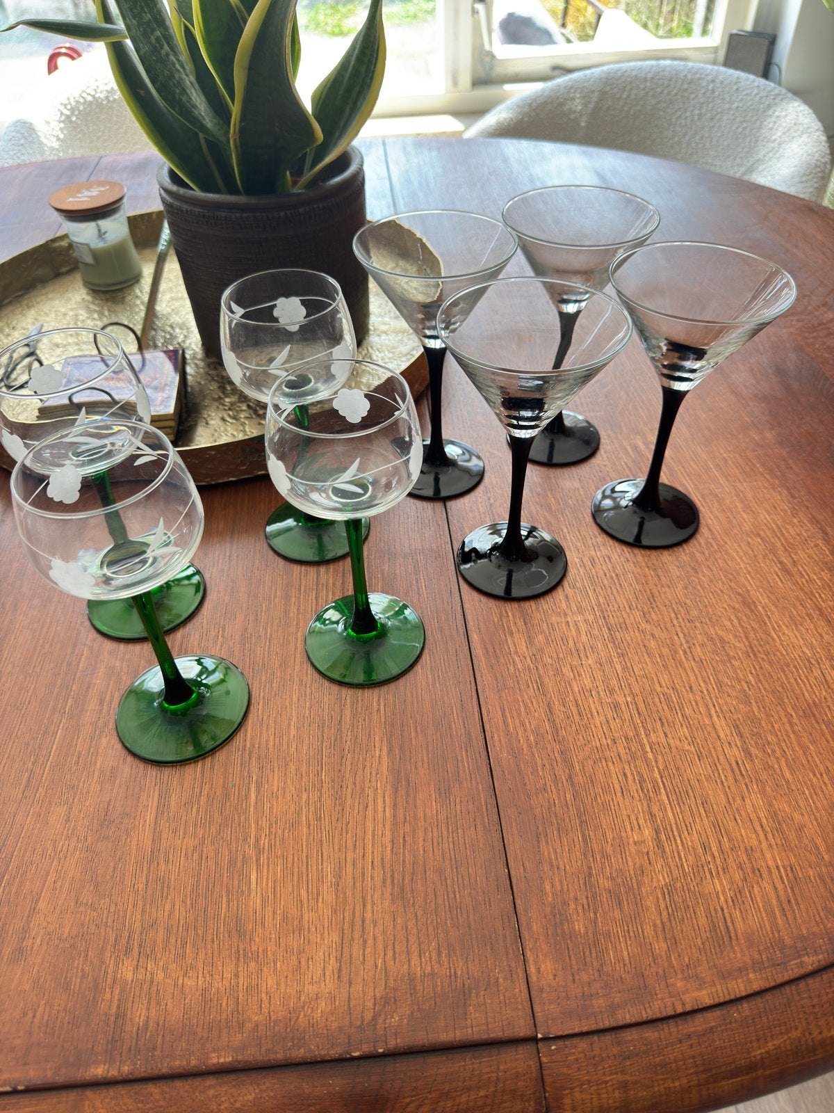 Vintage luminarc wijnglazen en martini glazen, Ophalen, Zo goed als nieuw, Overige typen