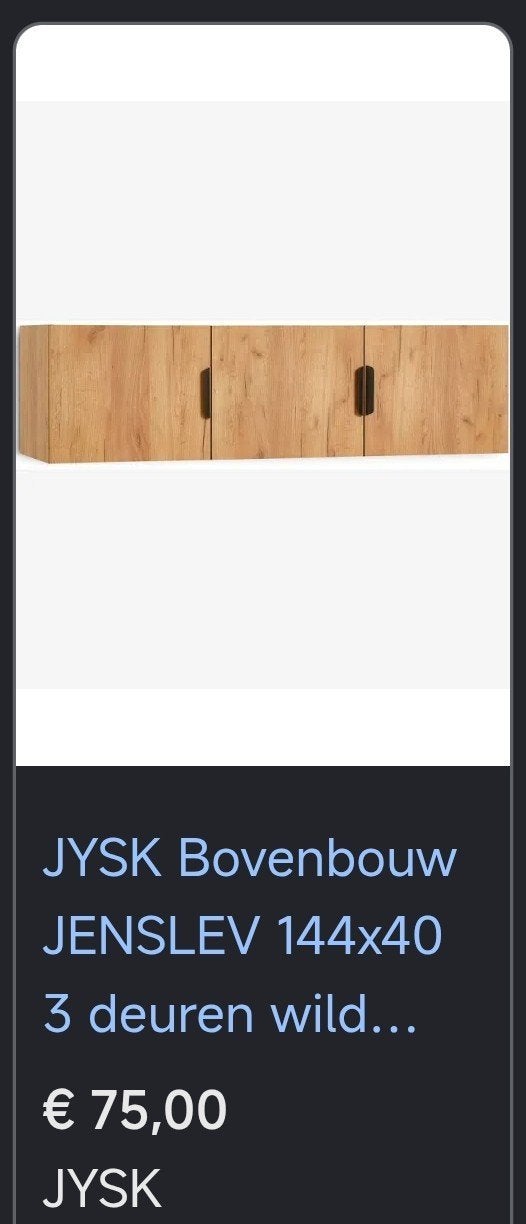 JYSK JENSLEV Bovenkast 145x40x50 cm - Zo goed als nieuw, Ophalen of Verzenden