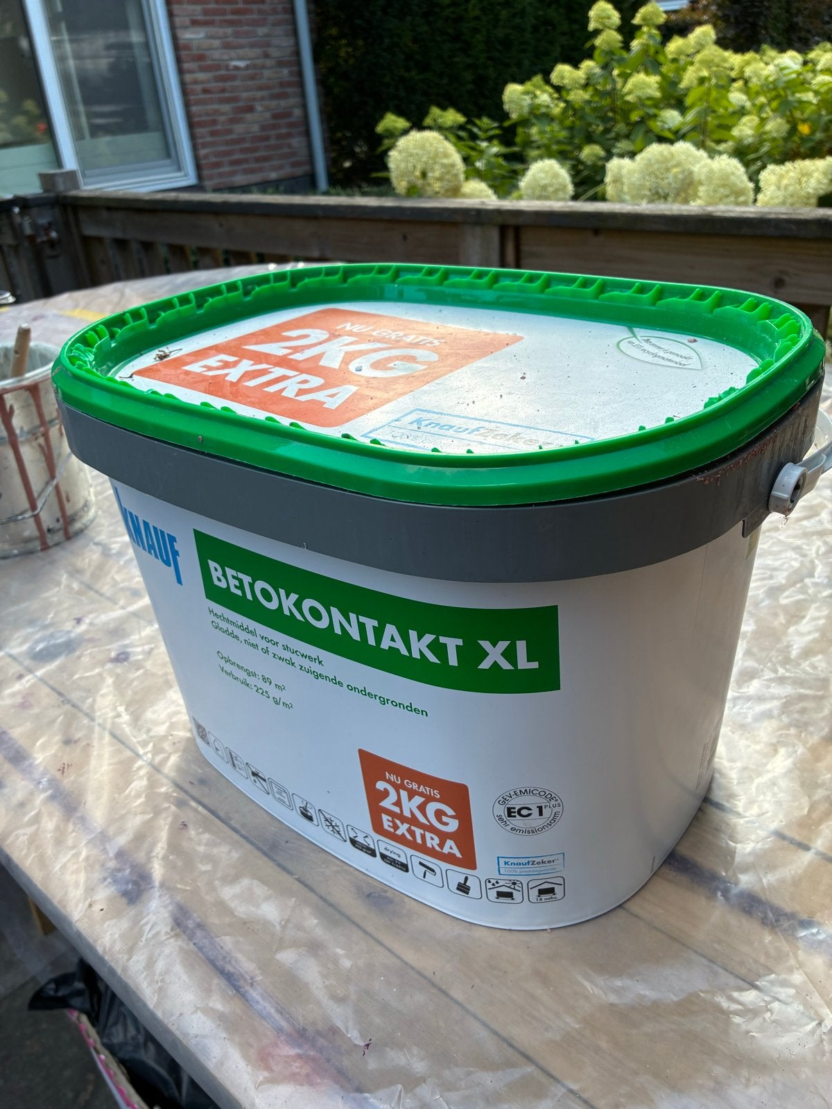 KNAUF Betokontakt grondeermiddel - ca. 10,5 kg over, 10 tot 15 liter, Ophalen, Zo goed als nieuw, Wit