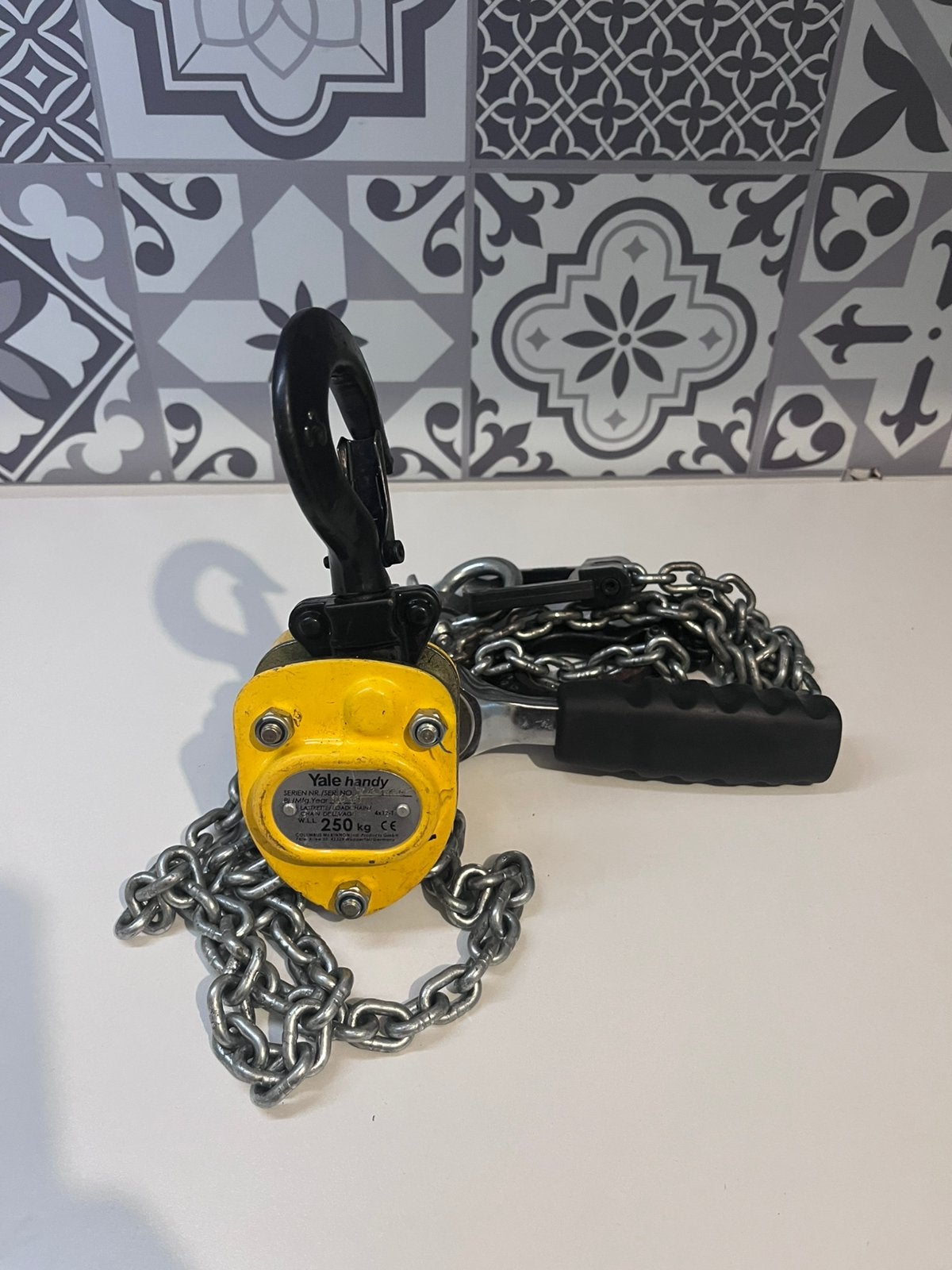 Yale Handy rateltakel 250 kg met originele draagtas, Ophalen, Gebruikt