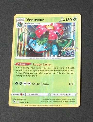 Venusaur 003/078 - Pokemon Go Rare Holo, Ophalen of Verzenden, Gebruikt, Losse kaart