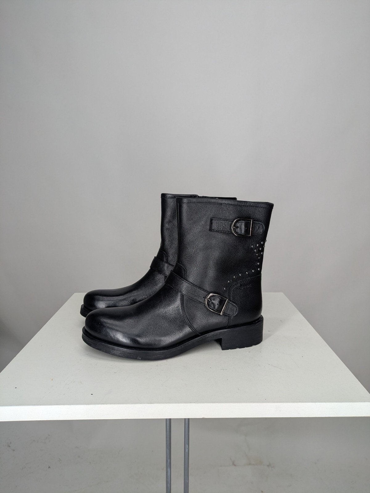 zwarte leren enkellaarzen van Geox, Kleding | Dames, Geox, Zwart, Lage of Enkellaarzen, Nieuw