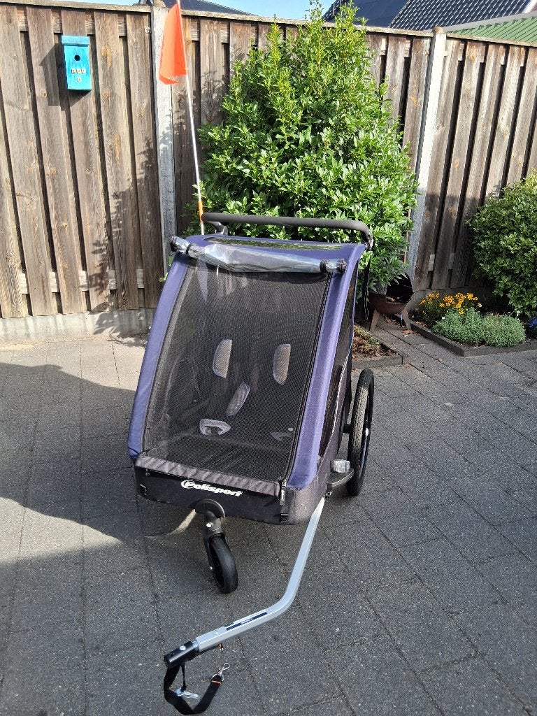 Polisport fietskar/kindertrailer en wandelwagen, Ophalen, Opvouwbaar, Zo goed als nieuw, Kinderkar
