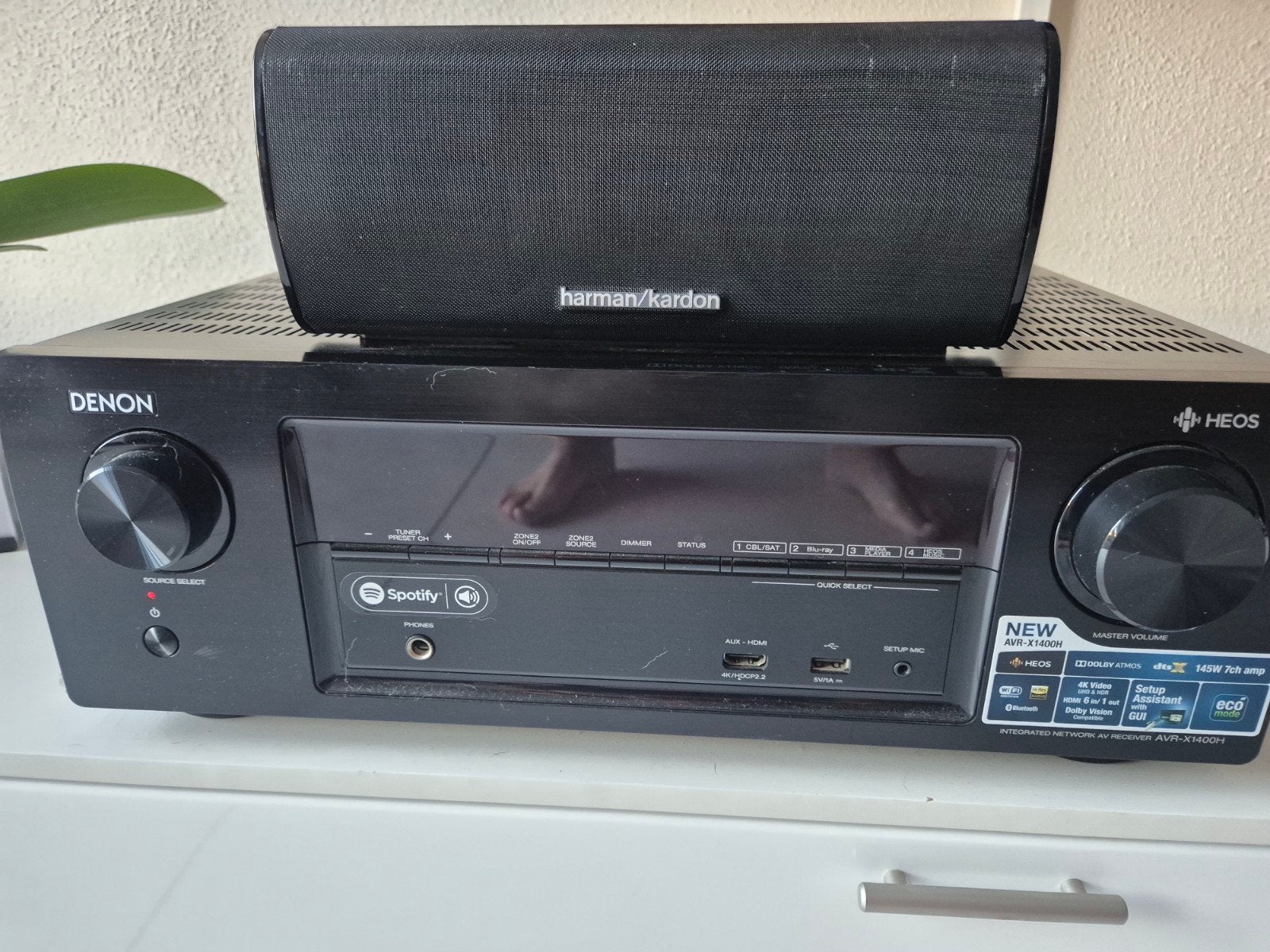 Denon AVR-X1400H AV Receiver - 7.2-kanaals met HEOS, Ophalen, Gebruikt, Denon, 60 tot 120 watt