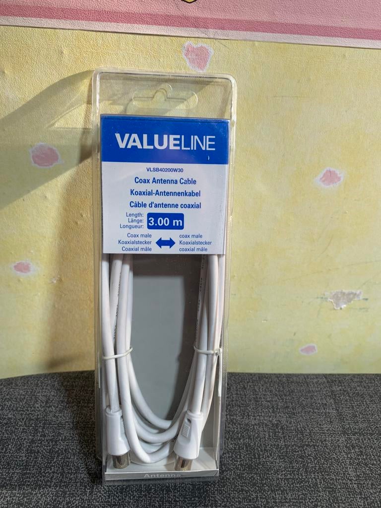 Nieuwe Coax antennekabel coax mannelijk - coax mannelijk 3m, Ophalen of Verzenden, Nieuw, Coaxiale kabel