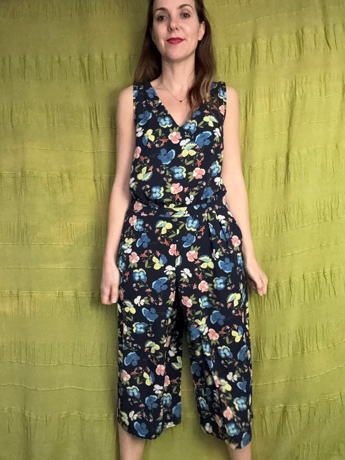 Jumpsuit - bloemen / bloemenprint - M / 38, Kleding | Dames, Maat 38/40 (M), Blauw, Hgv, Hgb