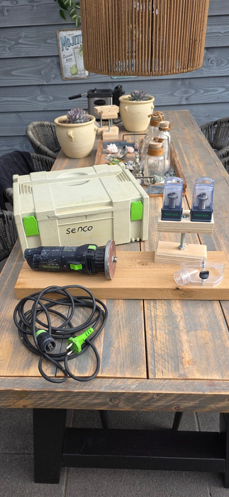 Festool OFK 500 Q Kantenfrees set + 2 NIEUWE frezen & Systai, Ophalen, Gebruikt, Kantenfrees, Festool