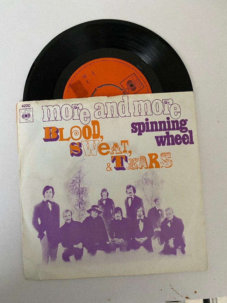 Blood, Sweat, & Tears – More And More / Spinning Wheel, Cd's en Dvd's, 7 inch, Zo goed als nieuw, Jazz en Blues, Fotohoes