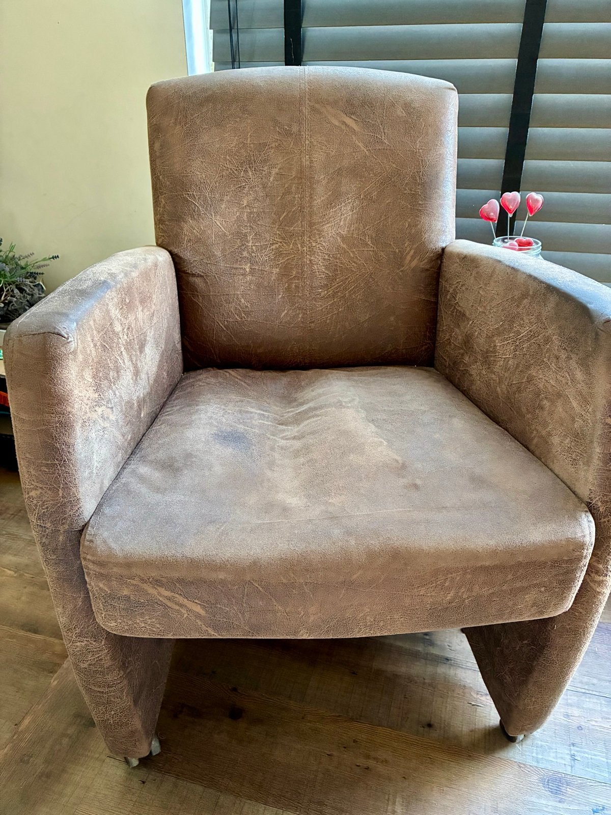 2 gebruikte fauteuils op wieltjes, Huis en Inrichting, Fauteuils, Ophalen, Gebruikt, Stof, 75 tot 100 cm