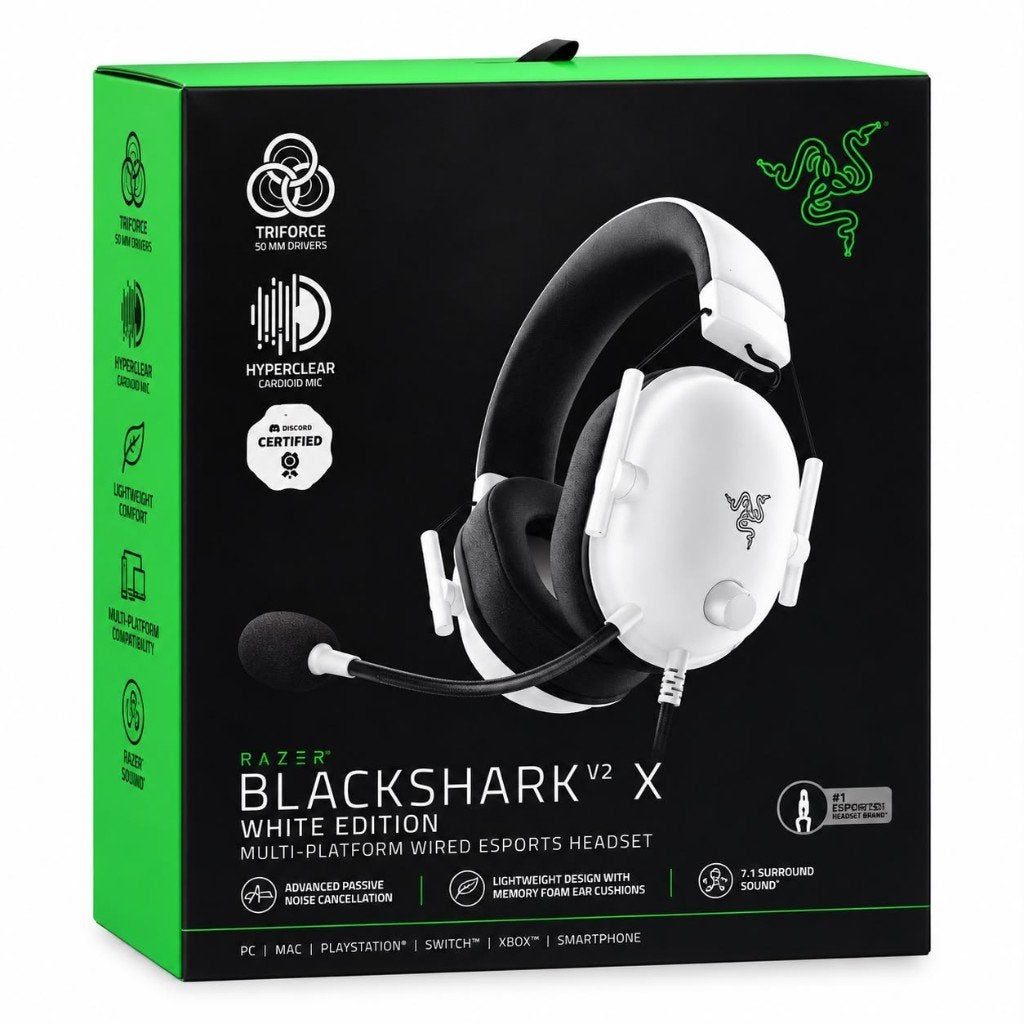 Razer Blackshark V2 X White Edition | ZGAN 44.99, Computers en Software, ., Ophalen of Verzenden, Zo goed als nieuw, .