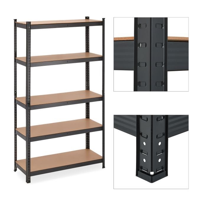 Zwarte stellingkast 180x100x30cm 1250 kg, Ophalen, -, -, Nieuw