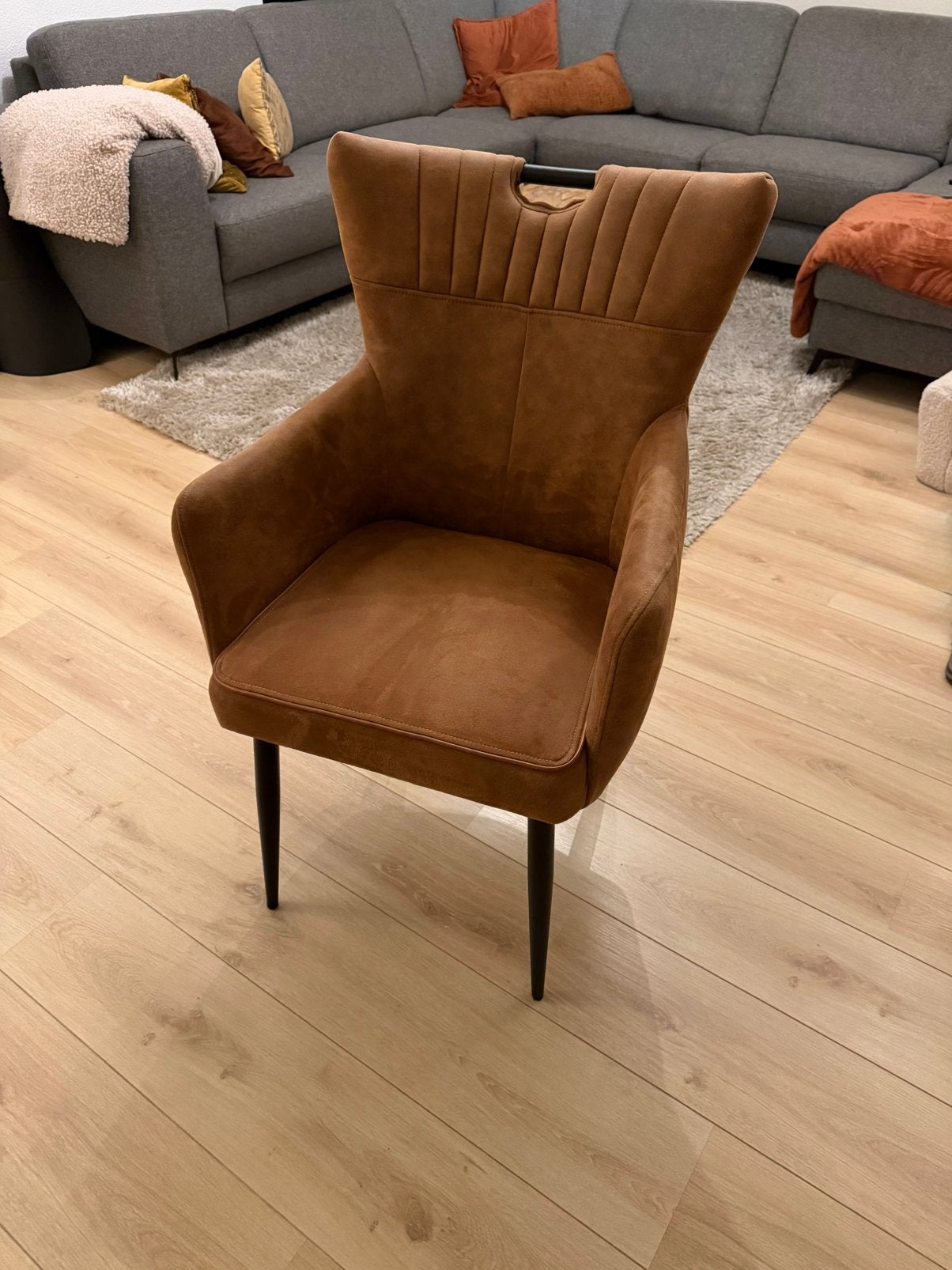 Soldea armstoel Cognac & Steel, Ophalen, Zo goed als nieuw, Minder dan 75 cm, 50 tot 75 cm